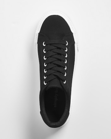 Sicilly Canvas Trainers Chunky Ribbed Sole Wide Fit