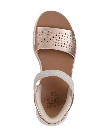 Skechers Bobs Sun Ray Step Aside Slip Ins Rose Gold Sandals - Standard Fit (D)