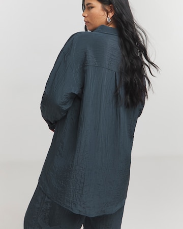 Crinkle Satin Oversized Shirt