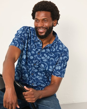 FatFace Hibiscus Print Shirt (Regular & Tall) - Indigo