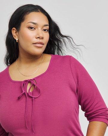 Magenta Cut Out Halter Neck Top