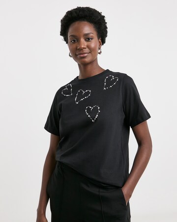 Pure Cotton Black Heatseal T-shirt