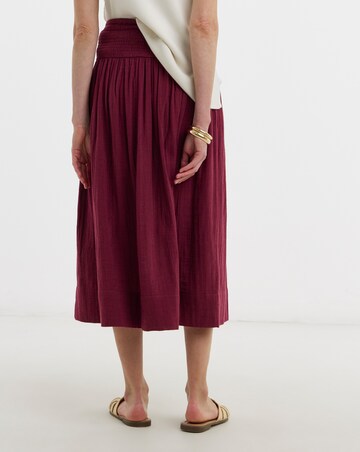 Cotton Cheesecloth Midi Skirt