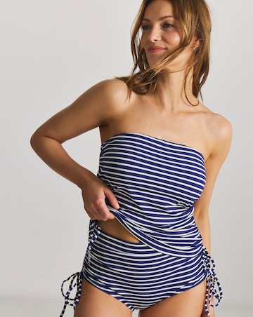 Magisculpt Adjustable Bandeau Stripe Tankini Top
