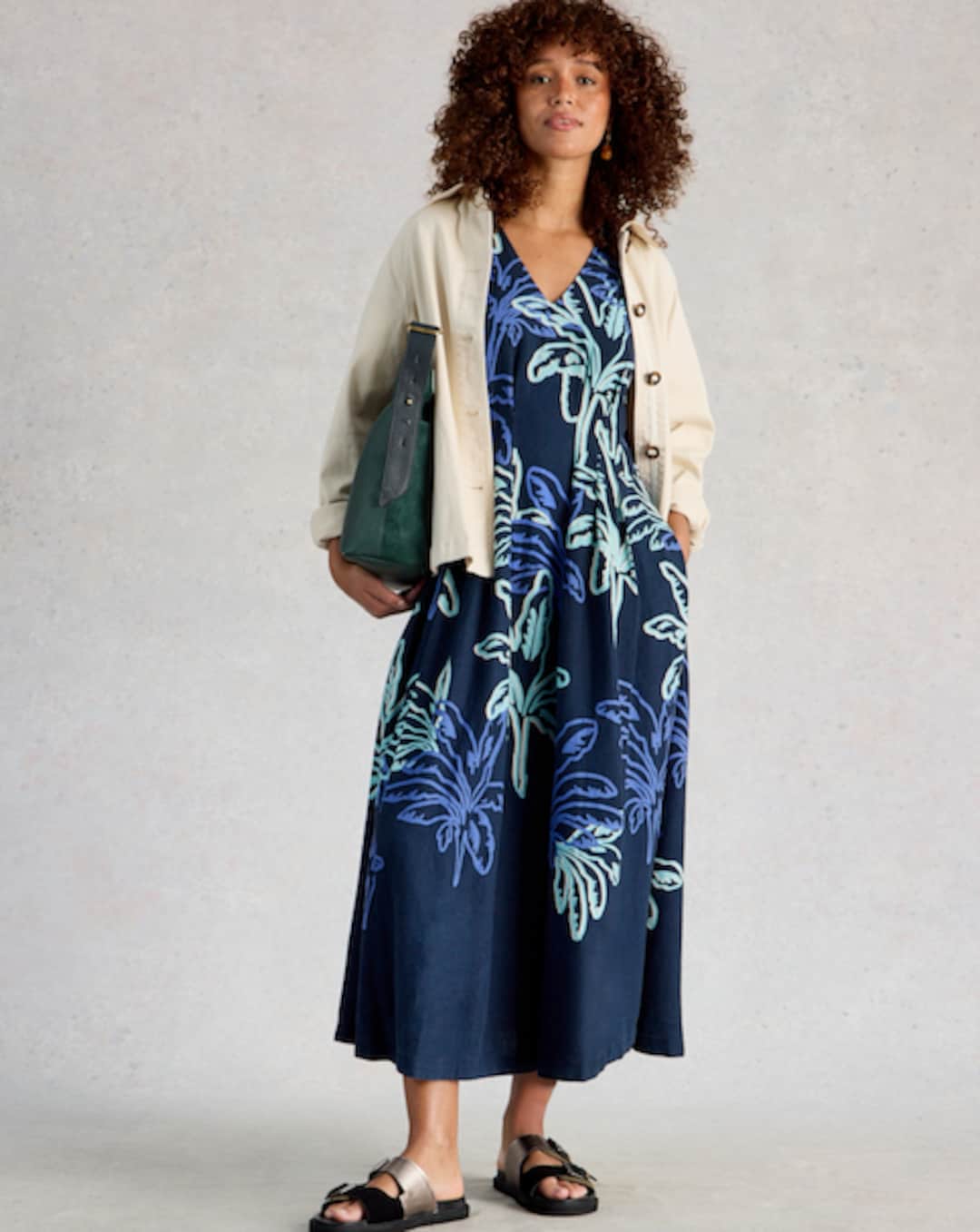 Blue Fabric Linen Blend Holiday Dresses | Dresses | Ambrose Wilson