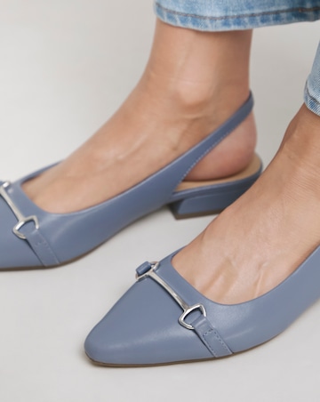 Sylvia Flat Slingback Shoes With Trim Detail - Extra Wide Fit (EEE)