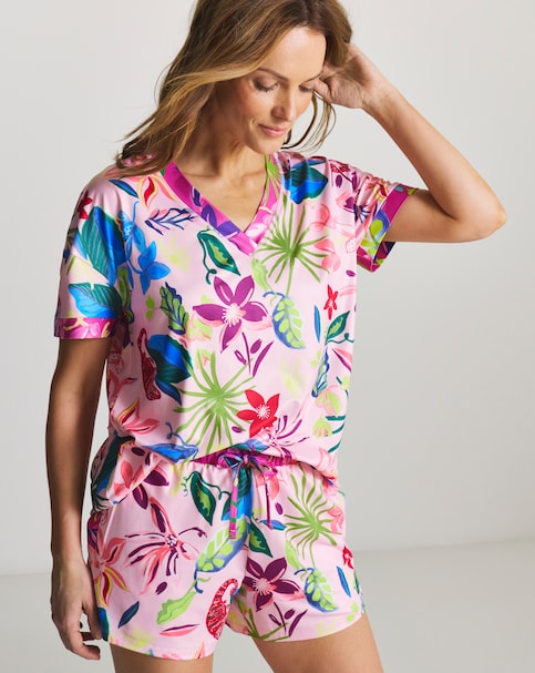 Figleaves Pyjama Short Set Floral Print