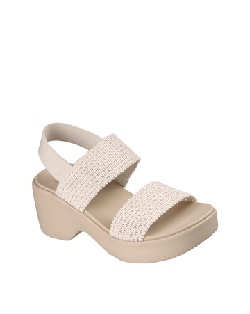Skechers Cali Day Woven Stretch Foam Off White Sandals - Standard Fit (D)