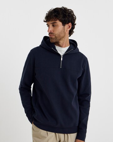 Folio Interlock 1/4 Zip Hoodie-Navy