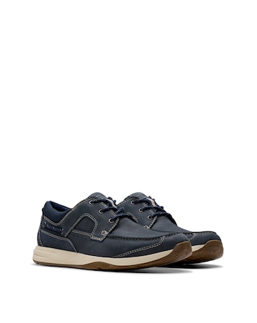 Clarks Sailview Lace Shoes - Navy