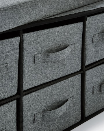 Faux Linen Drawer Ottoman