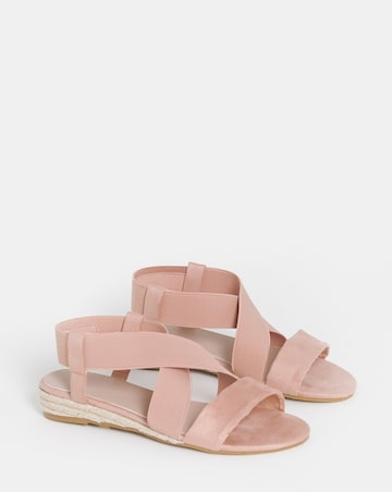 Dia Elasticated Low Wedge Espadrilles - Extra Wide Fit (EEE)