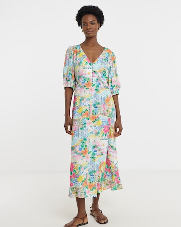 Printed Linen Tea Dress