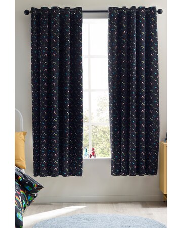 Catherine Lansfield Rainbow Rockets Eyelet Curtains Two Panels