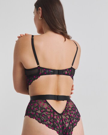 Ann Summers Hold Me Tight Planet Flocked Heart Body Black/Pink