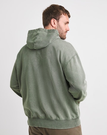Acid Wash Oversized Hoodie- Khaki