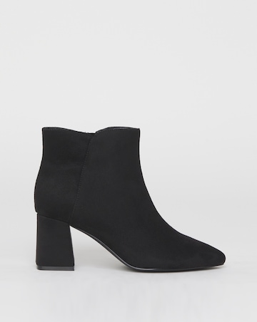 Salsa Pointed Block Heel Ankle Boots - Wide Fit (E)