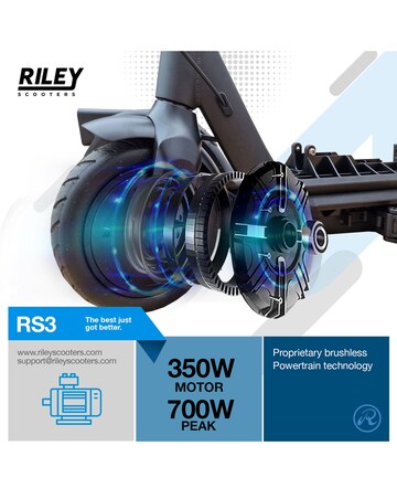 Riley RS3 Foldable Electric 37 Volt Scooter Black