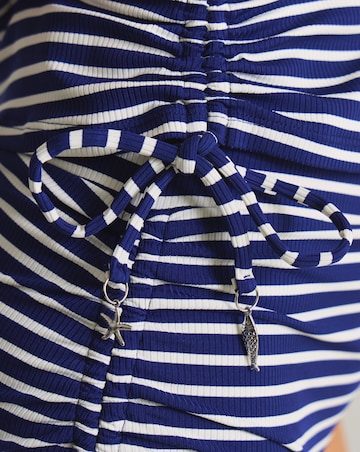 Magisculpt Adjustable Bandeau Stripe Tankini Top