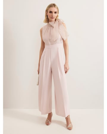 Phase Eight Stephy Shimmer Tie Neck Jumpsuit