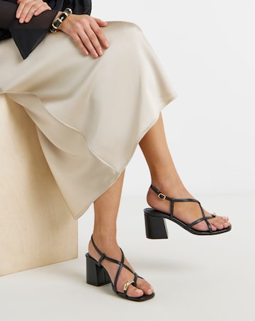 Paola Hardware Detail Toe Loop Heeled Sandals - Extra Wide Fit (EEE)