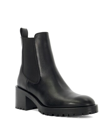 Dune Positivity Black Leather Chunky Chelsea Boots