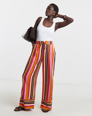 Linen Mix Wide Leg Trousers
