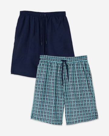 2 Pack Value Seahorse Print Swim Shorts Long