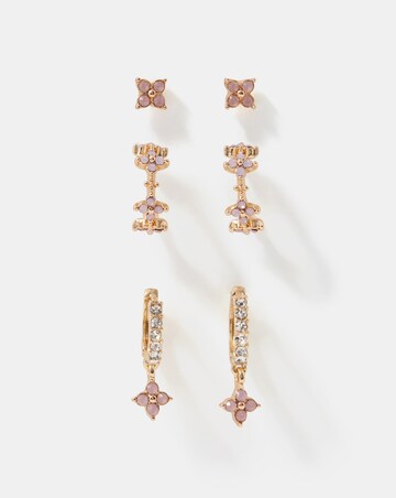 Accessorize 3-Pack Flower Stud & Hoop Earrings