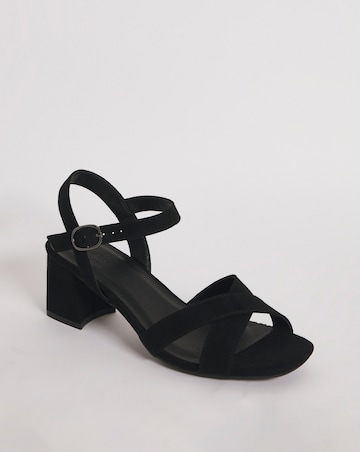 Block Heel Crossover Vamp Sandal EEE Fit