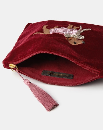 Accessorize Sausage Dog Velvet Pouch