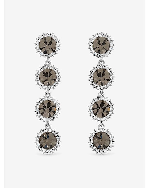 Black Diamond Statement Drop Earrings