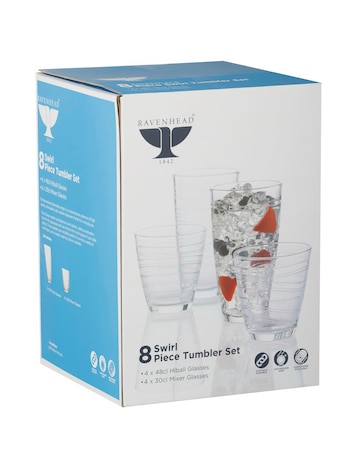 Ravenhead Essentials Swirl Set of 8 Glasses