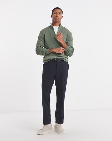 Cotton 1/4 Zip Funnel Knit Top