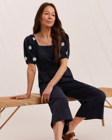 Julipa Broderie Sleeve Jersey Jumpsuit