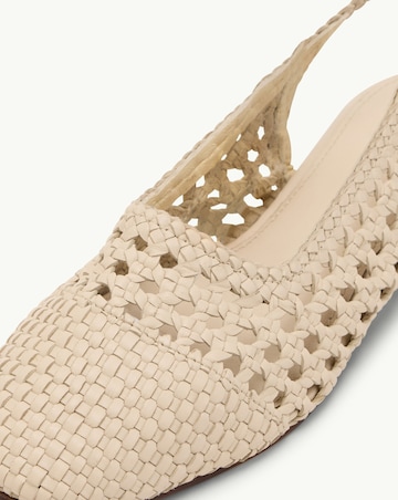 Nobodys Child White Leather Weave Slingbacks - Standard Fit (D)