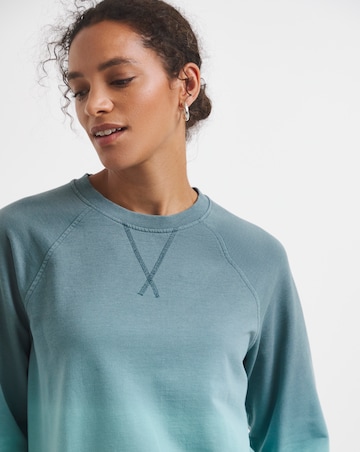 Teal Ombre Classic Longline Sweatshirt