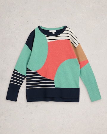 White Stuff Olive Abstract Jumper