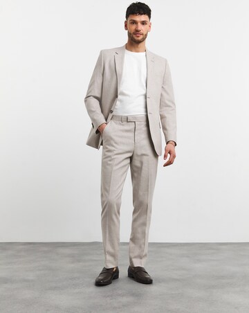 Linen Blend Pinstripe Suit Blazer