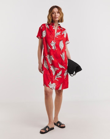Zip Collared Tunic Dress