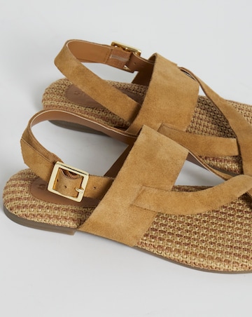 Catalina Suede Toe Post Sandals - Wide Fit (E)