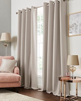 Faux Silk Blackout Eyelet Curtains