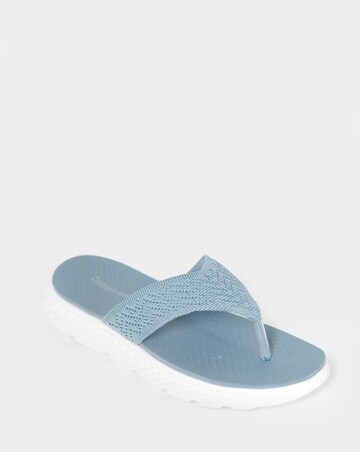 Cushion Walk Blue Woven Toe-Post Sandals - Wide Fit (E)