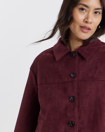 Dark Berry Suedette Trucker Jacket