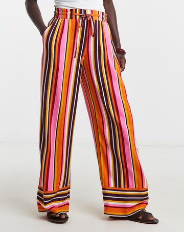 Linen Mix Wide Leg Trousers