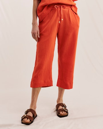 Julipa Cotton Double Cloth Crop Trousers