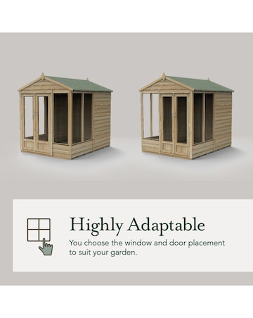 Forest 4LIFE Pent Summerhouse 6x4 - Double Door - 5 Window (Home Delivery)