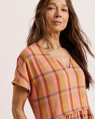 Julipa Tiered Check Midi Dress