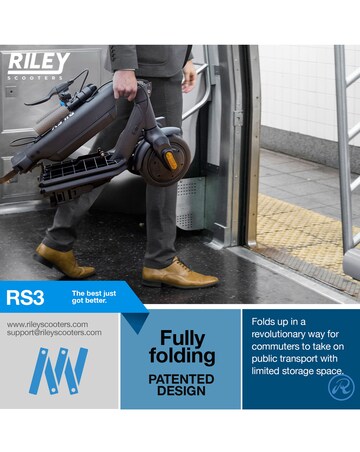 Riley RS3 Foldable Electric 37 Volt Scooter Black
