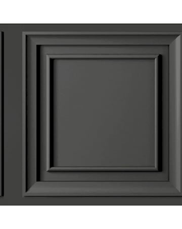 Fresco Wood Panel Charcoal Wallpaper